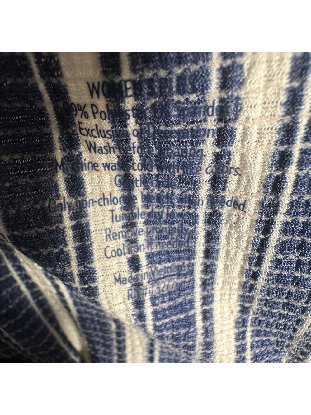 Croft & Barrow Navy White Striped Top 1X - Picture 3 of 6
